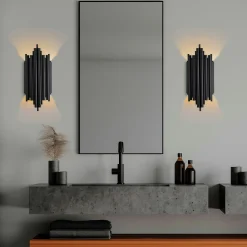 Applique design noire, structure graphique H. 50 cm SFAX