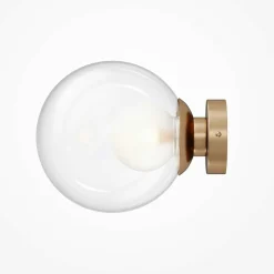 Applique globe en verre avec base or mat, 20 cm DELTONA