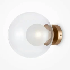 Applique globe en verre avec base or mat, 20 cm DELTONA