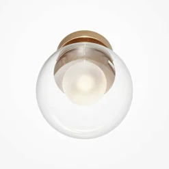 Applique globe en verre avec base or mat, 15 cm DELTONA