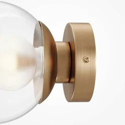Applique globe en verre avec base or mat, 15 cm DELTONA