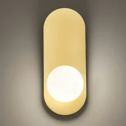 Applique globe en verre avec support doré, style design MESA