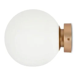 Applique globe verre dépoli - blanc & or, 20 cm DELTONA