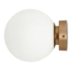 Applique globe verre dépoli - blanc & or, 18 cm DELTONA