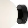 Applique globe verre dépoli - noir & blanc, 15 cm DELTONA