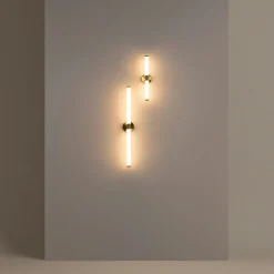 Applique moderne avec LED - tige dorée & blanc DELMAR