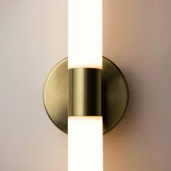 Applique moderne LED - tige dorée & blanc 35, 6 cm DELMAR