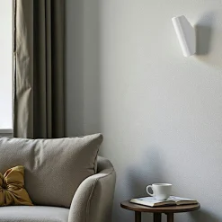 Applique murale blanche – forme pliée, éclairage haut bas MESA