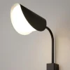 Applique murale chambre  – abat‑jour plié noir LENORE