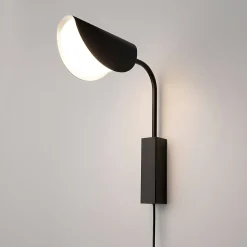 Applique murale chambre  – abat‑jour plié noir LENORE