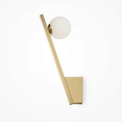 Applique murale design dorée – torche & globe verre MESA