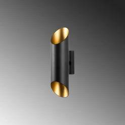 Applique murale design noire, abat-jour cylindrique SINOP