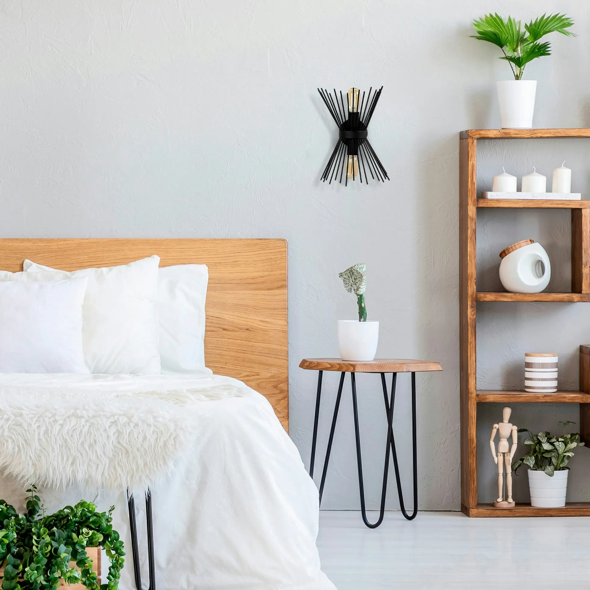 Applique murale design noire, forme sablier SINOP