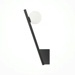 Applique murale design noire – torche & globe verre MESA