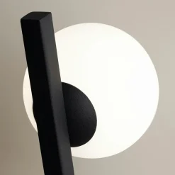 Applique murale design noire – torche & globe verre MESA