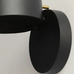 Applique murale design noire & or – bloc rond orientable MESA