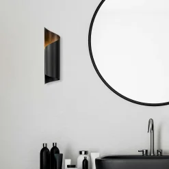 Applique murale design noir & or, abat-jour ruban SINOP