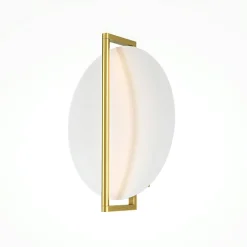 Applique murale dorée – disque blanc minimaliste WINDER