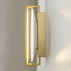 Applique murale dorée – disque blanc minimaliste WINDER