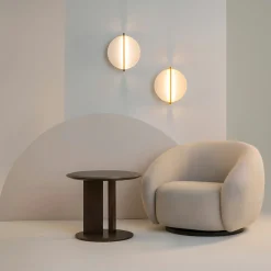 Applique murale dorée – disque blanc minimaliste WINDER
