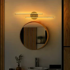 Applique murale LED design, 2 tiges dorées 86 cm VIESTE
