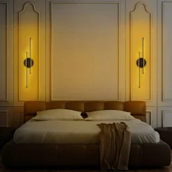 Applique murale LED design, 2 tiges noires 86 cm VIESTE