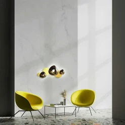 Applique murale moderne, galets dorés brillants et mats ELY
