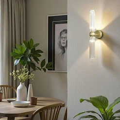 Applique rétro en verre ambré, forme sablier fin SOLANA