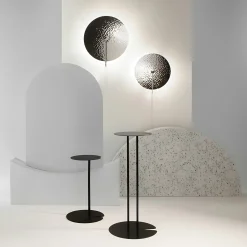Applique verre moderne – disque argenté effet vague CALERA