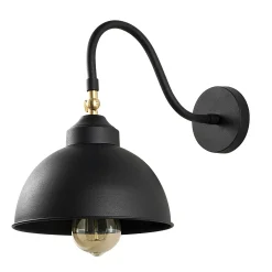 Applique vintage noir mat, abat-jour orientable SILE