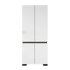 Armoire blanche 2 portes détail gris, 5 étagères BYRON