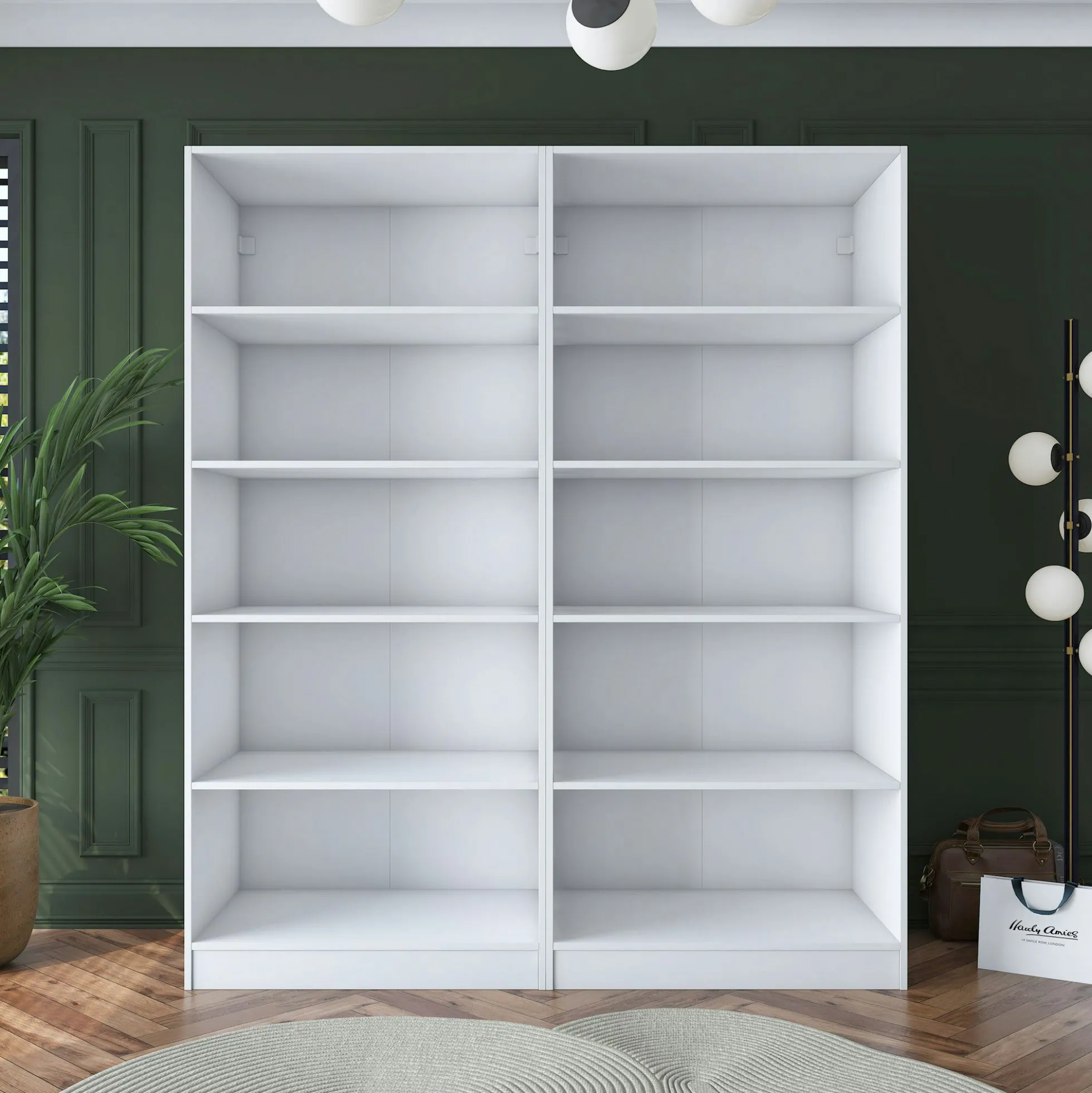 Armoire blanche 4 portes à poignées verticales BYRON
