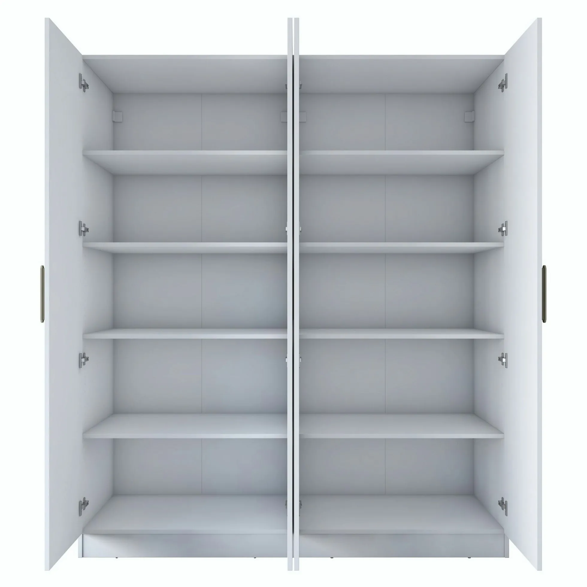 Armoire blanche 4 portes à poignées verticales BYRON