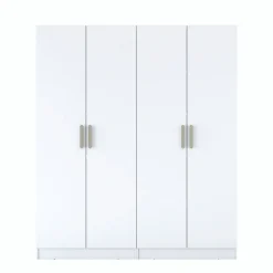 Armoire blanche 4 portes à poignées verticales BYRON