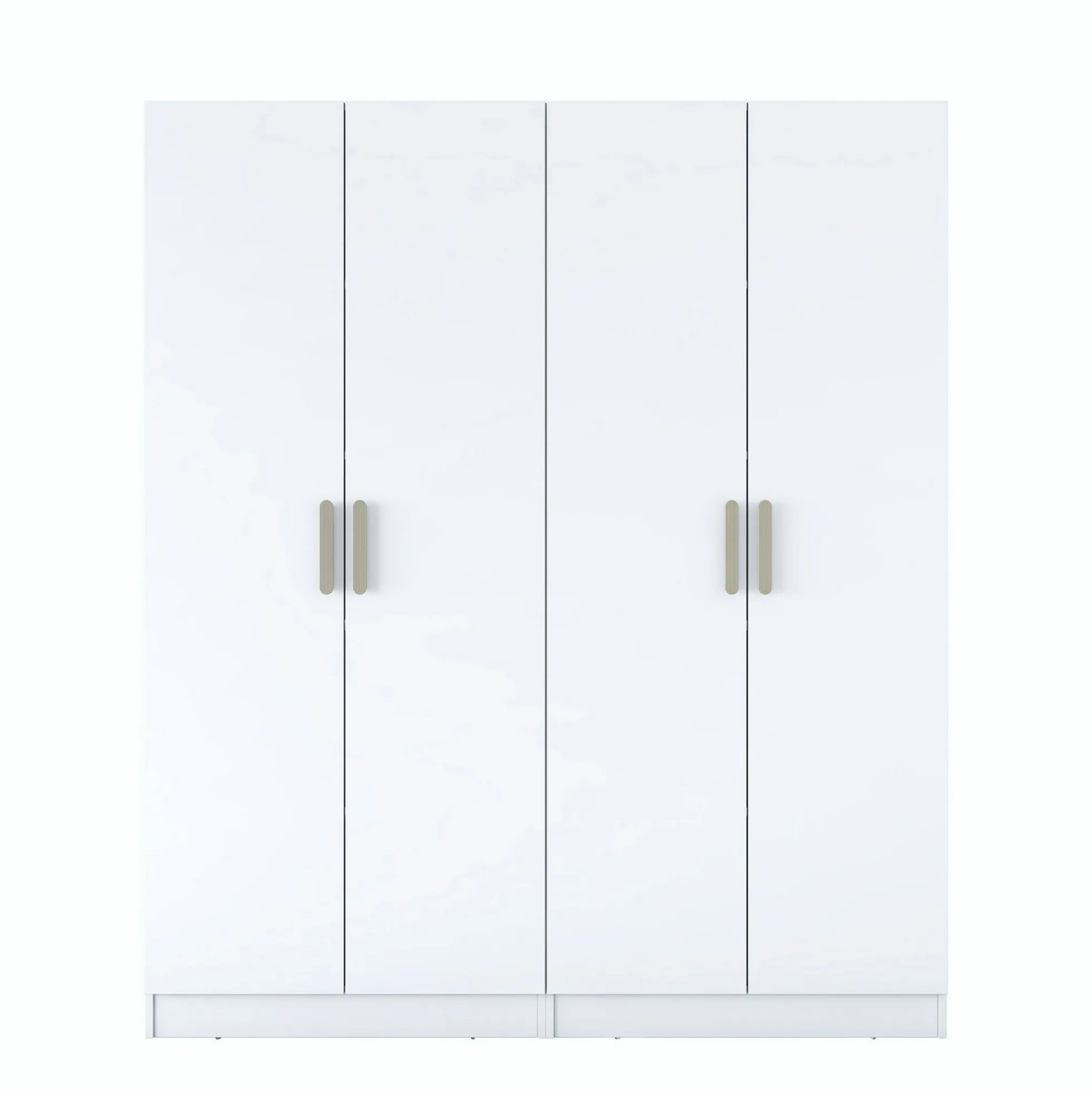 Armoire blanche 4 portes à poignées verticales BYRON
