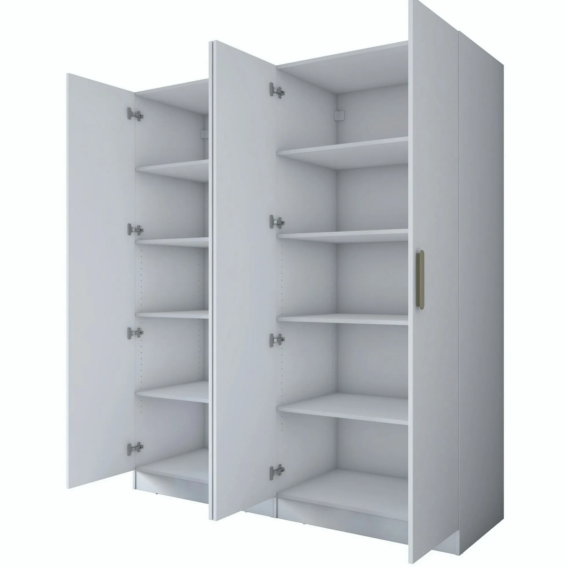 Armoire blanche 4 portes à poignées verticales BYRON