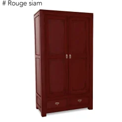 Armoire bois d'hévéa avec penderie HELENA