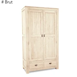Armoire bois d'hévéa avec penderie HELENA
