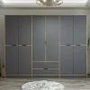 Armoire dressing chambre effet bois & gris 277 cm BYRON