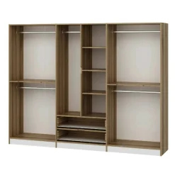 Armoire dressing chambre effet bois & blanc 277 cm BYRON