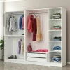 Armoire dressing design blanc 5 portes verre H 210 cm BYRON