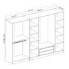Armoire dressing ouvert blanc 3 portants 190 cm BYRON