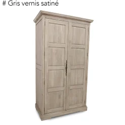 Armoire dressing 2 portes hévéa 110x62x195cm HELENA