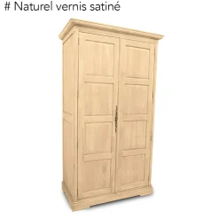 Armoire dressing 2 portes hévéa 110x62x195cm HELENA