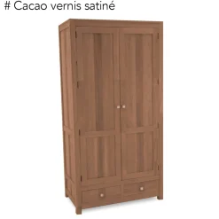 Armoire exotique hévéa 100x195cm GALA