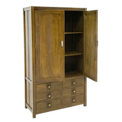 Armoire hévéa 6 tiroirs 100x175cm GALA