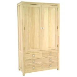 Armoire hévéa 6 tiroirs 100x175cm GALA