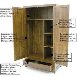 Armoire moderne hévéa 105x195cm OLGA
