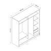 Armoire penderie blanche avec miroir H 210 cm BYRON