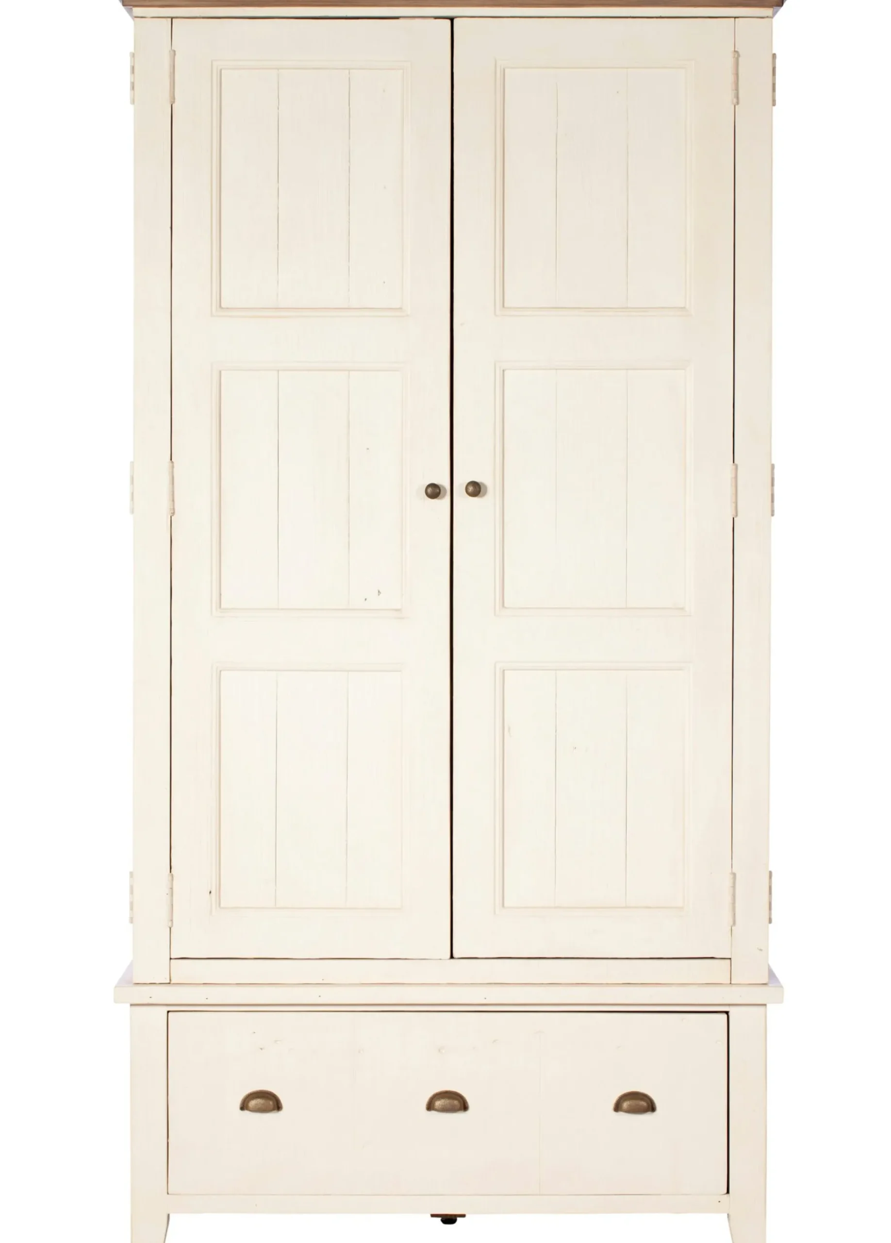 Armoire penderie blanche bois recyclé 107 cm BRISTOL